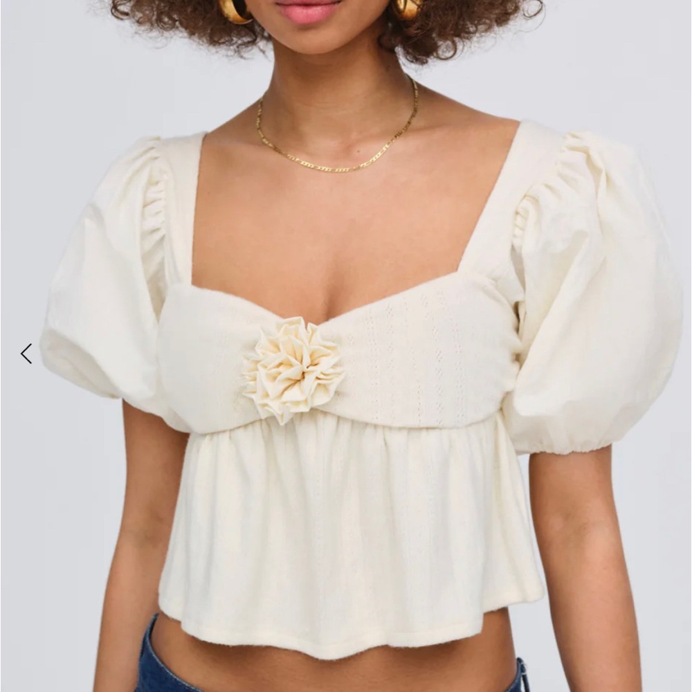 For Love & Lemons puff sleeve top - Size XL